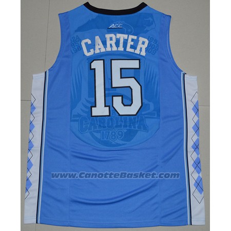 Maglia NCAA North Carolina Tar Heels Vince Carter #15 Blu